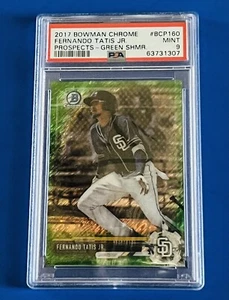 Tarjeta Bowman Chrome Fernando Tatis Jr Green Shimmer Prospect 2017 #d/99; PSA 9 - Imagen 1 de 2