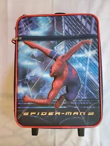 Vintage 2004 SPIDER-MAN 2 Rolling Luggage Suitcase Kids Carry-on Travel Bag - Picture 1 of 11