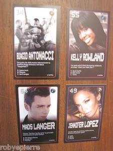 4 figurine esselunga starzone biagio antonacci jennifer lopez kelly rowland mads