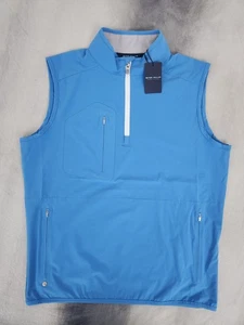 Peter Millar Crown Crafted Flex Adapt 1/2 Zip Pullover Golf Vest Blue Men's Med - Picture 1 of 15