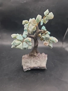 Blauer Amazonit Lebensbaum Kristall Bonsai Chakra Baum Kupferdraht Geschenk  - Bild 1 von 12