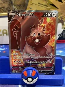 x1 Greedent V - 256/264 - Arte Completo Ultra Raro Pokémon SS08 Fusion Strike Casi Nuevo - Imagen 1 de 3