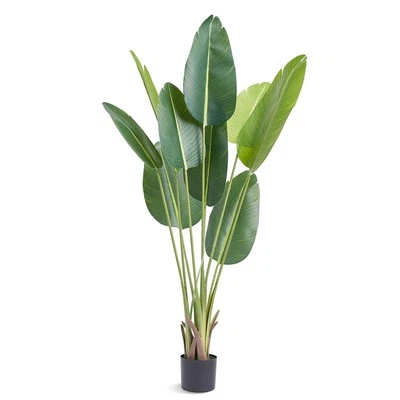 Uimoso Bird Of Paradise 5ft Tall Fake Palm Tree Artificial Faux Silk Plant Pot - Image 1 of 4