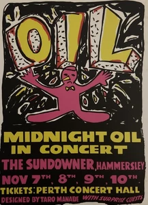 MIDNIGHT OIL 1980 Perth Concert Flyer A4-Size High Quality Carded Reproduction - Picture 1 of 2