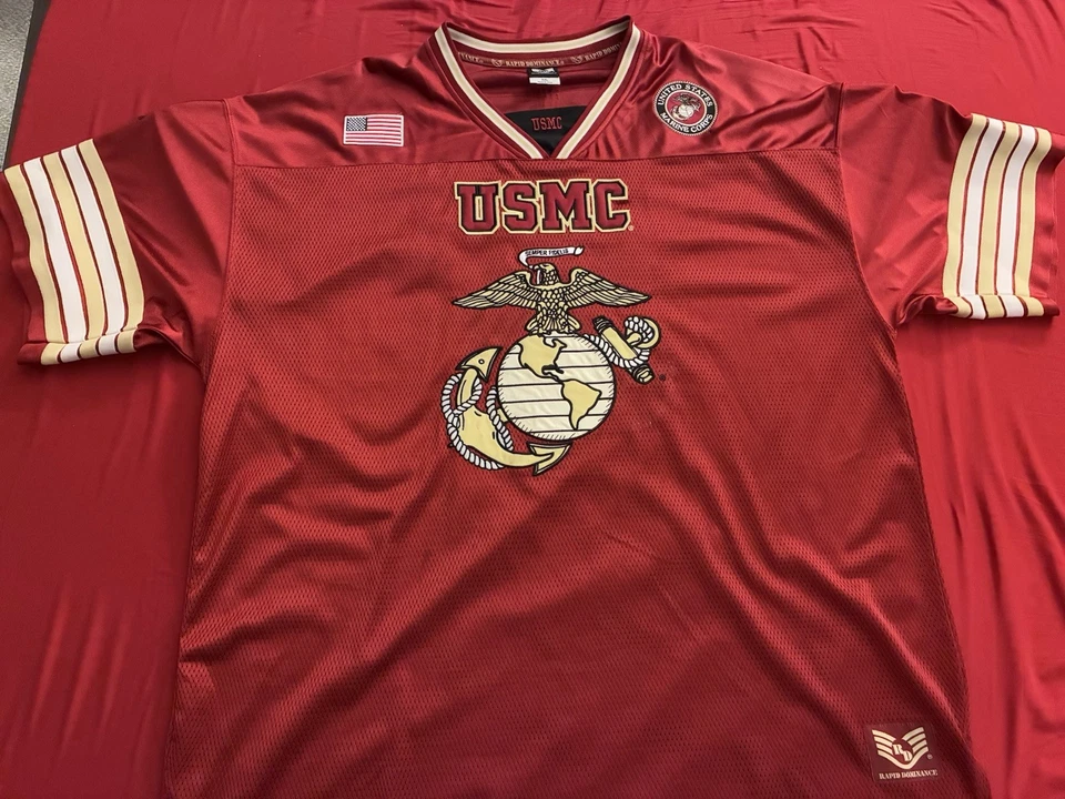US Marine Corps Football Jersey Red, Rapid Dominance Size XL - Image 1 of 4