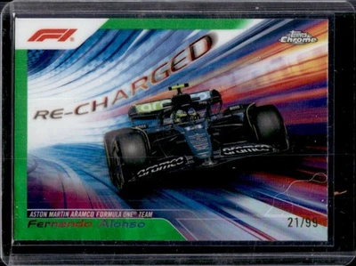 2024 Topps Chrome F1 Fernando Alonso Re Charged Green Refractor #/99 - Image 1 of 2
