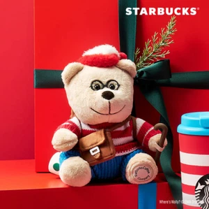 Starbucks KOREA 2025 Where’s Wally Christmas Bearista Bear Limited Plush 6.5in - Picture 1 of 6