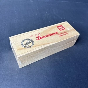 Dominoes Double Six Hand Crafted Set of 28 Parts with Wooden Case - Brown - Picture 1 of 11