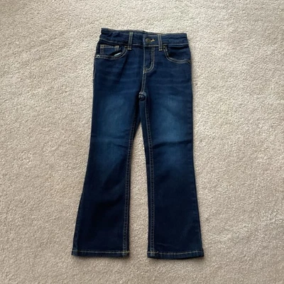 CAT AND JACK KIDS 4 DENIM JEANS, SUPER STRETCH BOOTCUT, 5 POCKET, ZIP FLY, NICE - Image 1 of 4