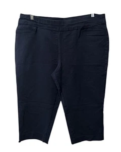 Croft & Barrow The Effortless Elasticizzato Donna 18 Blu Navy Pull On Capri (110) - Foto 1 di 5