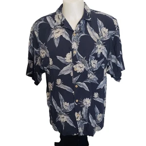 Jamaica Jaxx Hawaiian 100% Silk Shirt Mens Multicolor Button Down Size Large - Picture 1 of 9