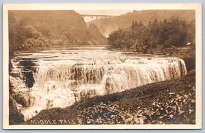 K32/ Letchworth Park New York RPPC Postcard c1910 Middle Falls 1490 - Picture 1 of 2