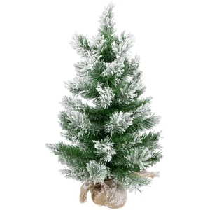 22" Flocked Pine Full Artificial Christmas Tree in Burlap Base - Unlit - Bild 1 von 5