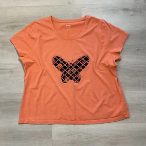 Mossimo Supply Co Damen Everyday Rundhalsausschnitt Schmetterling T-Shirt Baumwollmischung orange 2XL - Bild 1 von 10