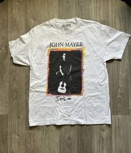 John Mayer Solo Tour 2024 T-Shirt White XL European Cities Concert Merchandise - Picture 1 of 6