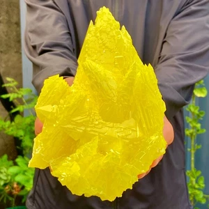1.4LB Rare yellow sulfur crystal quartz crystal mineral specimen - Picture 1 of 10
