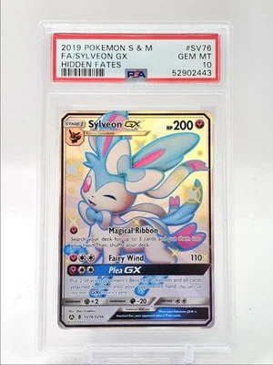 SYLVEON GX 2019 POKEMON S&M HIDDEN FATES SHINY VAULT #SV76/SV94 PSA 10 Q5775 - Image 1 of 2