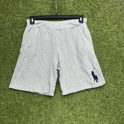 Polo Ralph Lauren Shorts Boys Large Big Pony Grey Polyester Lounge No Drawstring - Image 1 of 4