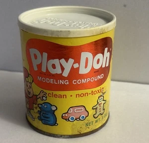 1968 Vintage White Play-Doh Container Can Empty Rainbow Crafts 6oz - Picture 1 of 9