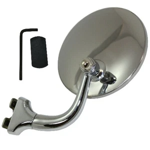 RAT ROD 4" STAINLESS STEEL UNIVERSAL PEEP MIRROR LEFT OR RIGHT DOOR EDGE CHROME - Picture 1 of 2