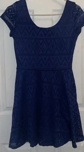 Vestido informal/de fiesta forrado de encaje azul talla mediana polietileno/spandex para un ajuste cómodo - Imagen 1 de 2