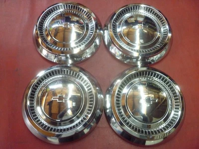 VINTAGE 1964 CHEVY IMPALA BELAIR DOG DISH POVERTY HUBCAPS WHEEL COVER - Image 1 of 4