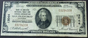 1929 $20 Bank Of America National Trust And Savings As San Francisco CA E029433A - Picture 1 of 6