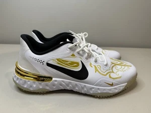 Talla 10.5 Para hombres Nike Alpha Huarache Elite 3 Césped Dorado Metálico Blanco CV3561-101 - Imagen 1 de 5