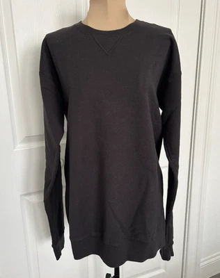 Sudadera Comfort Wash by Hanes Garment Teñida Unisex Cuello Redondo Negra Talla S/P/CH Foto 1 de 4