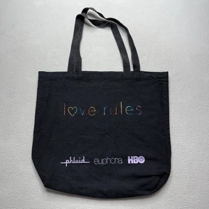 RARE Euphoria HBO Merch Phluid Canvas Black Shopping Bag Tote 18"×15" 💅 - Picture 1 of 5