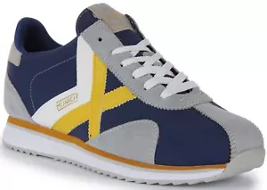 Munich Sapporo 160 Retro Combo Gamuza Nailon Zapato Azul Gris Para Hombre Reino Unido 6 - 12 - Imagen 1 de 12