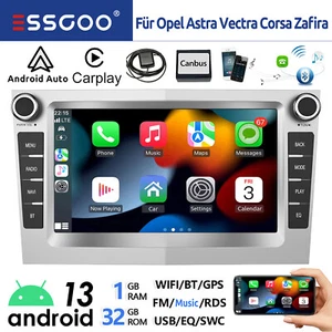 Autoradio Android 13 Carplay GPS RDS WIFI 32GB Per Opel Astra H Vectra Corsa C D - Foto 1 di 14