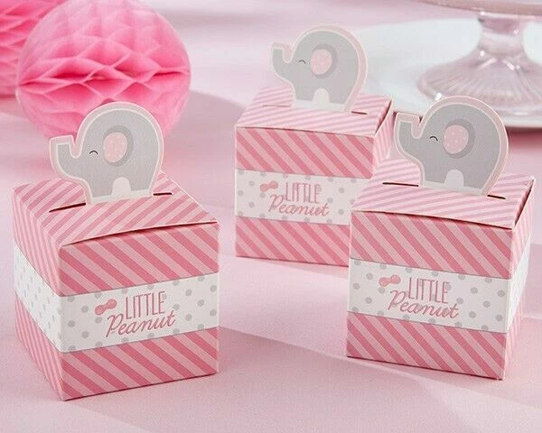 Cajas de Favor Temática Elefante - Cumpleaños Baby Shower - Rosa y Gris 48 Foto 1 de 1