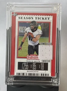 2019 Travis Kelce Panini Contenders Draft Pick Jersey Fusion Game Worn Patch🔥 - Picture 1 of 2
