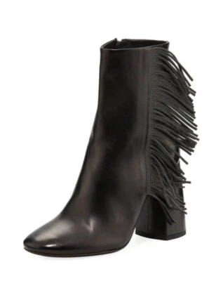 Botas de cuero Brunello Cucinelli botín Monili flecos talla 39 venta al por menor $1995 Foto 1 de 4