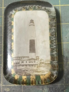 1920er GLAS ABSECON LEUCHTTURM ATLANTIC CITY NJ BRIEFBESCHWERER SOUVENIR - Bild 1 von 3