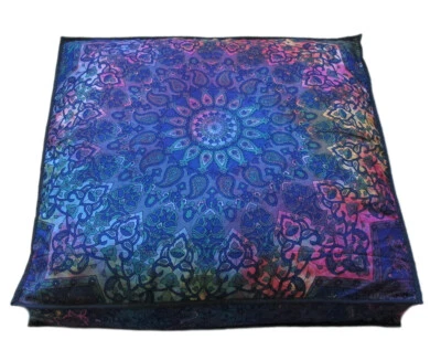 35" Square Floor Pillows Indian Ottoman Pouf Cushion Cover Daybed Star Mandala  - Image 1 of 4