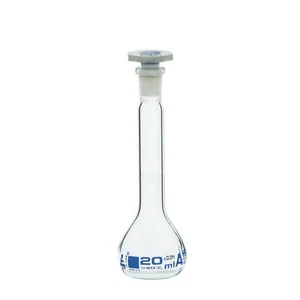 Eisco Labs 20ml Volumetric Flask with 10/19 Stopper - Class A Borosilicate Glass - Picture 1 of 1