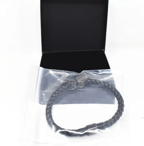 Northskull schwarz Nappaleder Gunmetal schwarz Doppelschädelarmband 56LR139M - Bild 1 von 5