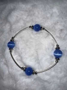 My Blessings Armband blau 10 mm, Schulabschluss, Schulfarben, Brautjungfer Geschenk - Bild 1 von 12