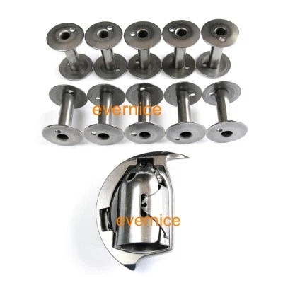 Shuttle Hook (Closed Frame) &10 Bobbins for ADLER 204 205 JUKI,FERDCO,ARTISAN - Imagem 1 de 4