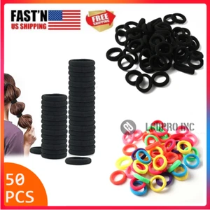 Hair Ties Multicolor Small Seamless Hair Bands Elastic Ponytail Holders Women US - Picture 1 of 24