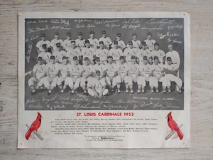 RARE Vintage 1953 ST. LOUIS CARDINALS Baseball BUDWEISER Promo TEAM Print MUSIAL - Picture 1 of 20