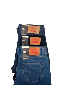Levis 501 Męskie Oryginalne Regular Straight Fit Leg Denim Jeansy Nowe - Zdjęcie 1 z 29