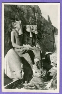 DRWR -- REAL PHOTO POSTCARD 1958 ANCIENT EGYPT STATUES - Picture 1 of 2