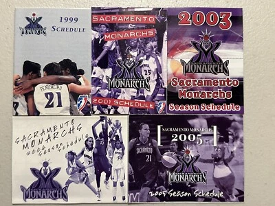 FIVE SACRAMENTO MONARCHS POCKET SCHEDULES LOT 1999 2001 2003-2005 MINT CONDITION - Image 1 of 2