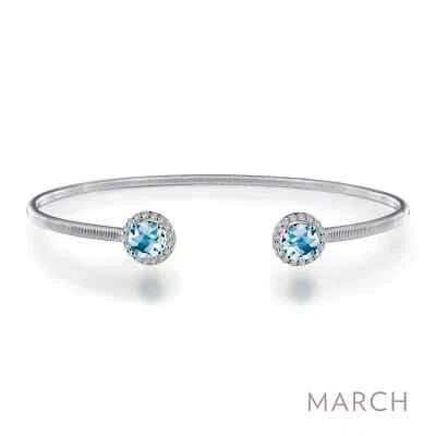 BRAND NEW Lafonn Platinum Bonded March Aquamarine Birthstone Bracelet BB002AQP72 - Image 1 of 2