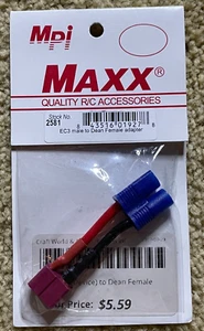 NEW MPI Maxx Female Deans to EC3 Charge Battery Device Adapter Pair #2581 R/C RC - Picture 1 of 1