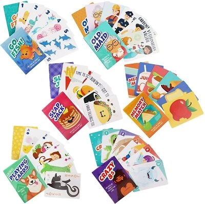 Juegos de cartas para niños Go Fish Old Maid, Crazy 8s, tarjeta de juego de coincidencia de memoria Foto 1 de 4