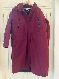 Ladies Lands End Long Hooded Coat Size XL Maroon Excellent Condition - Picture 1 of 7